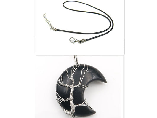 Collar Artesanal con Cristal Natural, Árbol de la Vida y Luna - Image 10