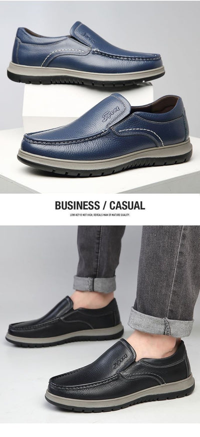 Zapatos Casuales de Cuero Impermeables y Ligeros para Hombre - Image 18