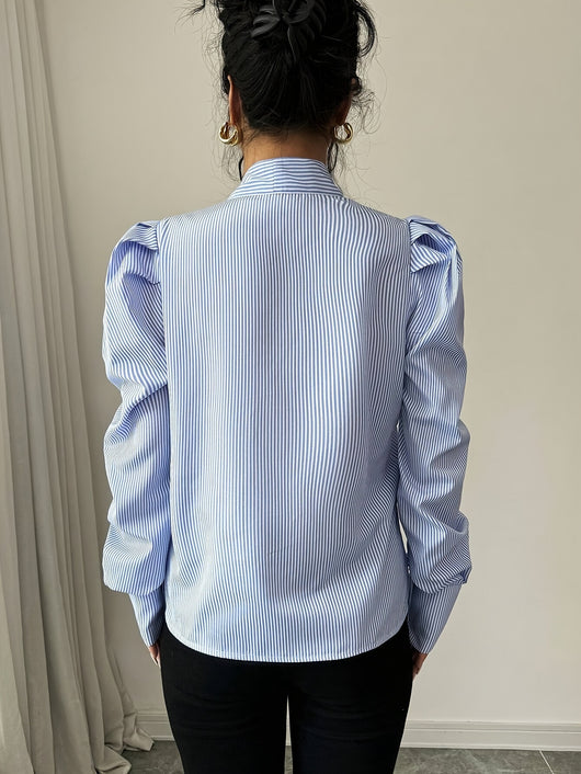 Blusa Elegante con Lazo en el Cuello y Mangas Largas para Mujer - Image 9