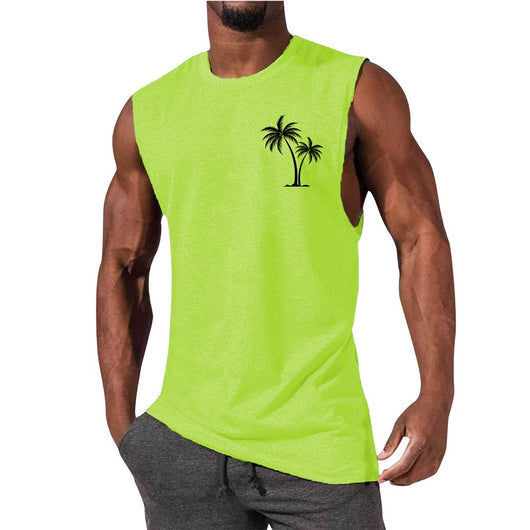 Musculosa de Playa con Bordado de Palmera - Camiseta Deportiva para Hombre - Image 8