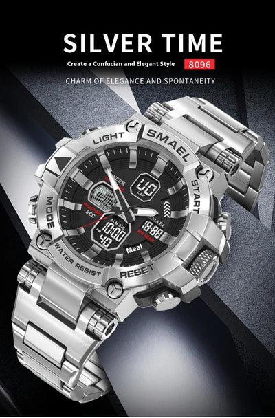 Reloj Deportivo Inteligente de Acero Inoxidable con Doble Pantalla y Luz Nocturna - Image 13
