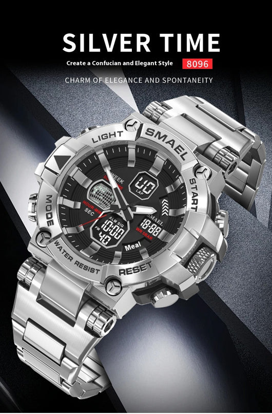 Reloj Deportivo Inteligente de Acero Inoxidable con Doble Pantalla y Luz Nocturna - Image 13