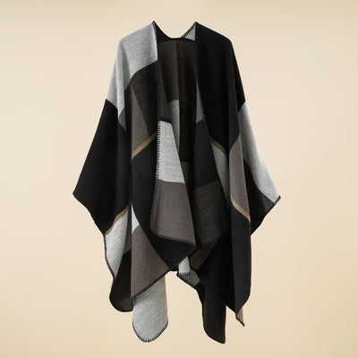Bufanda Cuadros Oversize de Cachemira para Mujer - Image 7