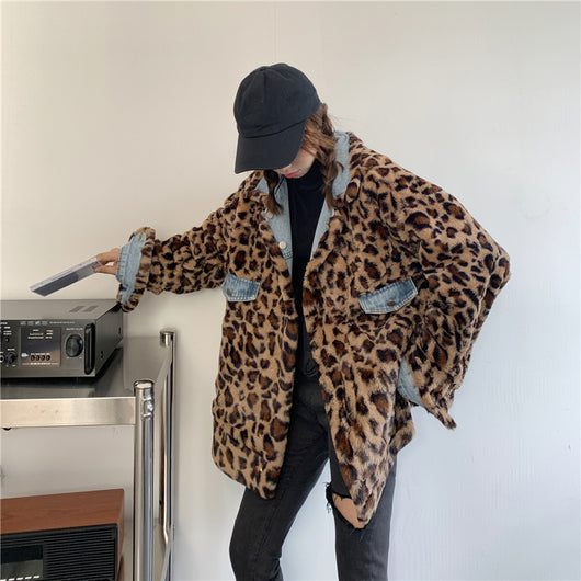 Abrigo de Piel de Conejo con Estampado Leopardo - Chaqueta Acolchada Trendy - Image 7