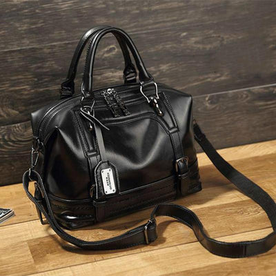Bolsa Mensajera Retro de Cuero Encerado para Mujer - Image 8