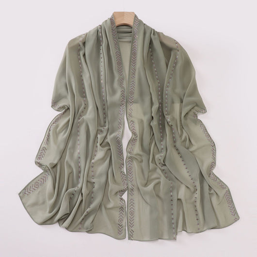 Pañuelo de Gasa de Perlas para Mujer - Elegancia Moderna - Image 30