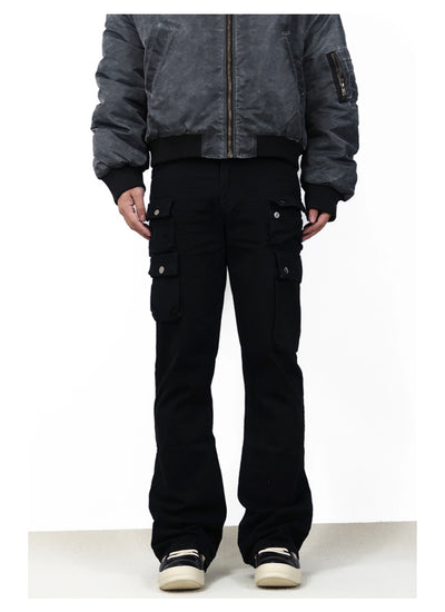Pantalón de Trabajo Versátil con Múltiples Bolsillos y Corte Acampanado - Image 14