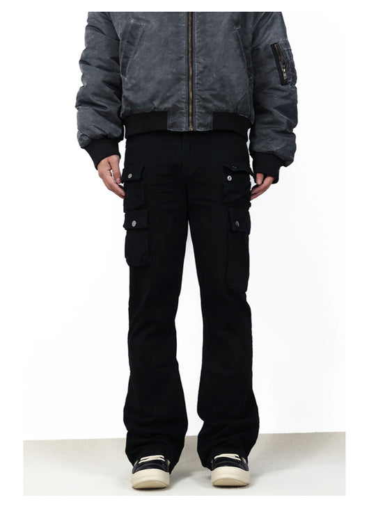 Pantalón de Trabajo Versátil con Múltiples Bolsillos y Corte Acampanado - Image 14