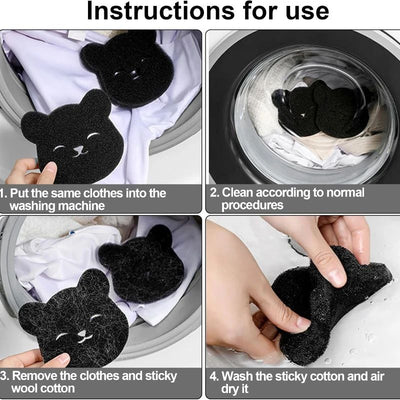 Bola de Limpieza con Forma de Oso - Removedor de Pelos para Lavadora y Ropa - Image 3