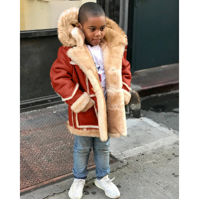 Chaqueta Acolchada con Capucha y Forro de Pelaje para Niños - Image 9