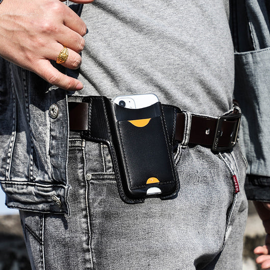 Bolsa Cinturón para Celular de Cuero Crazy Horse - Resistente para Actividades Outdoor