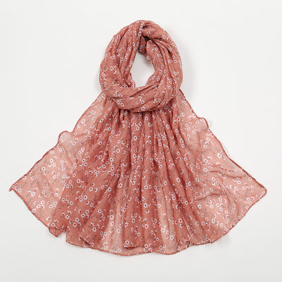 Pañuelo Artístico Floral de Algodón Poliéster para Mujer - Image 4