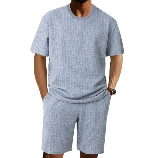 Conjunto Retro Casual para Hombre - Camiseta Cuello Redondo Manga Corta - Image 3