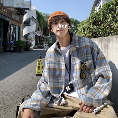 Camisa de Cuadros en Lana para Hombre - Manga Larga Otoño - Image 23