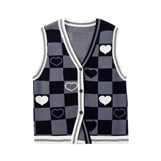 Chaleco Retro Cuadros Vichy Escote en V para Mujer - Image 2