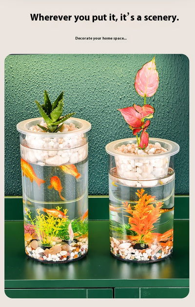 Maceta Ecológica de Escritorio con Paisaje Miniatura y Pecera Transparente - Image 20