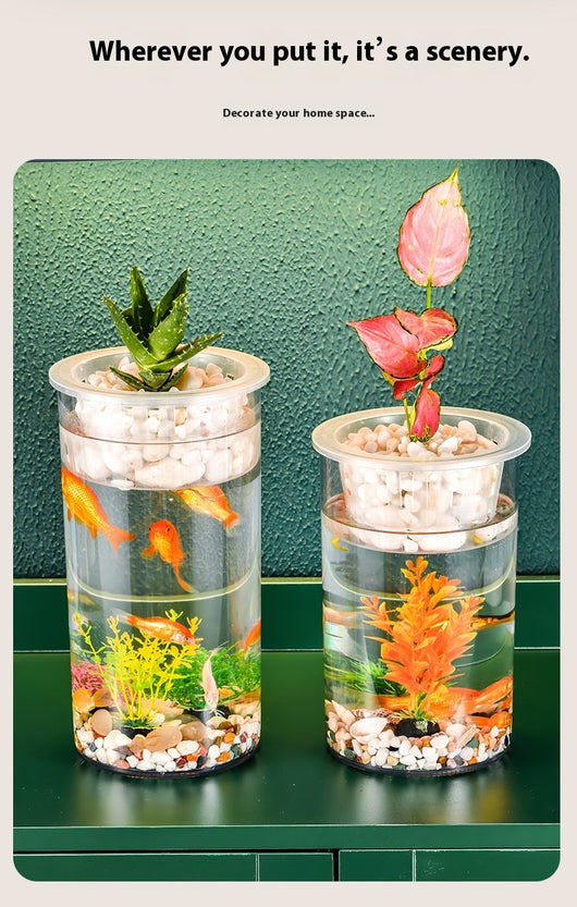 Maceta Ecológica de Escritorio con Paisaje Miniatura y Pecera Transparente - Image 20