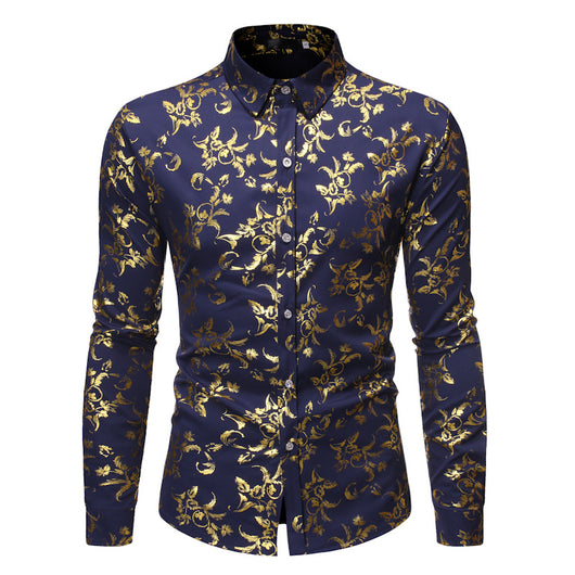 Camisa Casual Hombre con Estampado Floral Bronce - Image 23