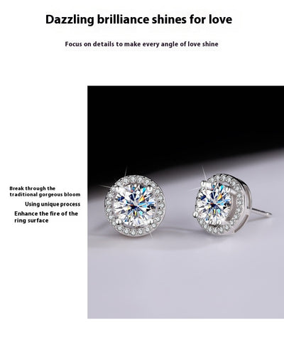Aretes de Plata Esterlina S925 con Moissanita Redonda Genuina - Diseño Simple y Elegante - Image 17
