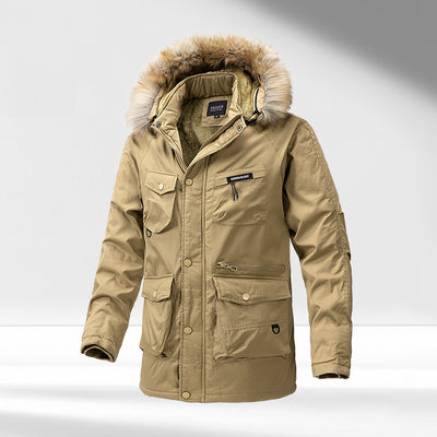 Parka de Invierno para Hombre Acolchada con Capucha y Cuello de Piel - Image 9
