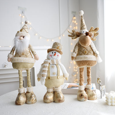 Adornos Navideños Retráctiles - Muñeco de Nieve y Reno Dorados - Image 2