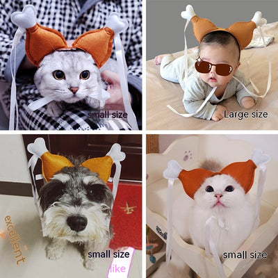 Diadema Divertida de Pata de Pollo para Mascotas - Gatos y Perros - Image 9