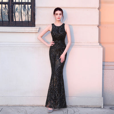 Vestido Largo de Lentejuelas con Cola Sirena para Eventos y Gala - Image 14