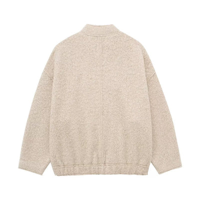 Camisa de Cuero Minimalista Otoñal con Cuello Alzado y Cierre de Cremallera - Image 18