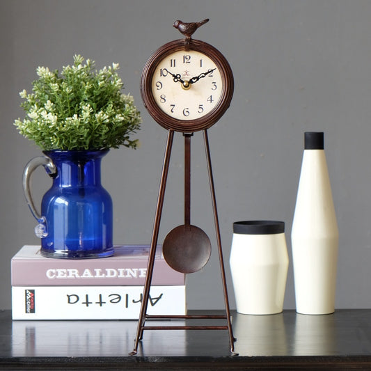 Reloj de Pared Retro Americano en Hierro - Decoración Vintage para Sala