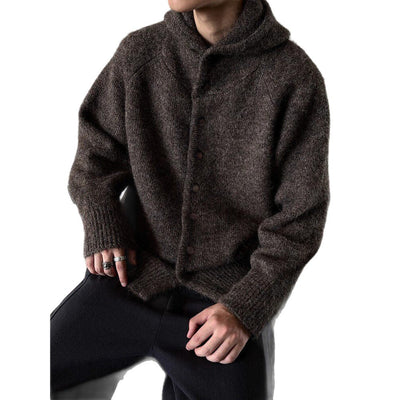 Cardigan Retro Japonés con Capucha y Botones para Hombre - Otoño Invierno - Image 5