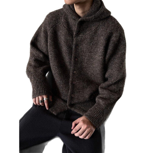 Cardigan Retro Japonés con Capucha y Botones para Hombre - Otoño Invierno - Image 5