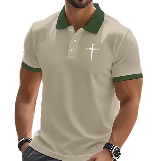 Polo Estampado de Poliéster Manga Corta para Hombre - Image 4