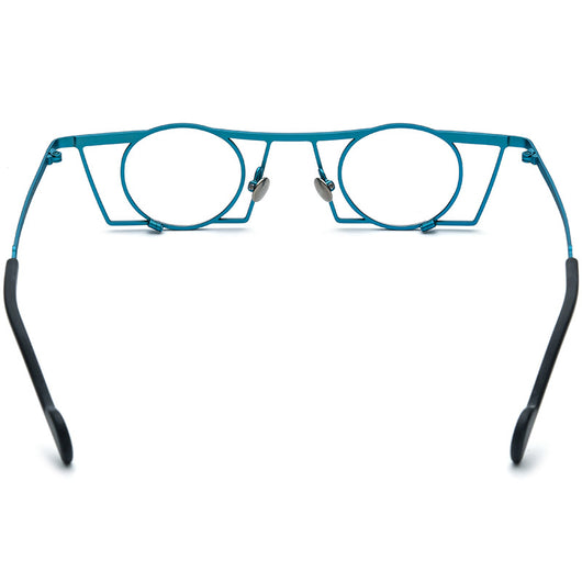 Gafas Retro Redondas de Titanio Puro con Combinación de Colores - Image 3