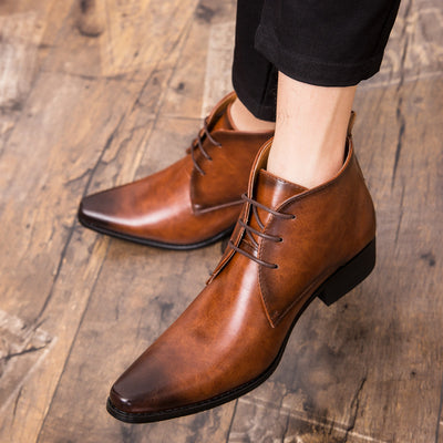 Zapatos de Cuero Británicos Punta Aguda para Hombre - Image 7