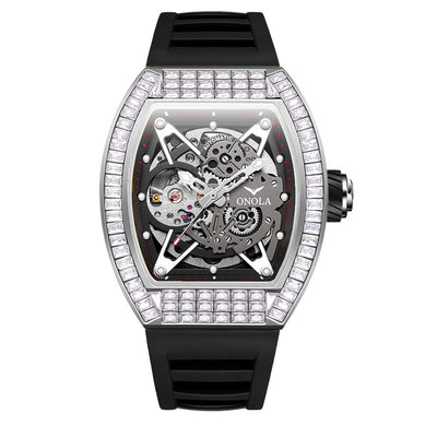 Reloj Automático Mecánico para Hombre con Correa de Silicona y Resistencia al Agua - Image 6