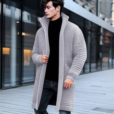 Suéter Abrigo Liso de Largo Medio para Hombre - Image 2
