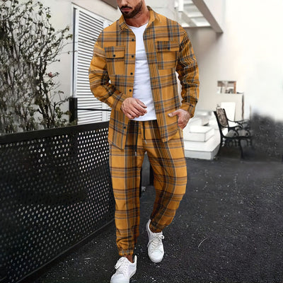 Camisa Casual de Manga Larga con Bolsillos Estampada para Hombre - Image 4