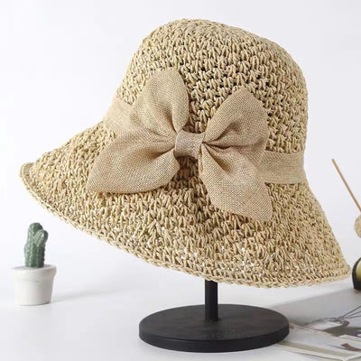 Sombrero de Paja Japonés con Moño Simple - Versátil para Todos los Estilos - Image 15