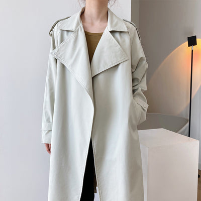 Abrigo Impermeable Largo Estilo Coreano para Mujer - Corte Suelto y Elegante - Image 15