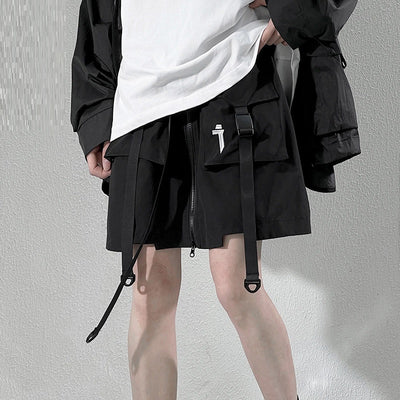 Pantalón Corto Mecánico con Bolsillos Grandes - Unisex Holgado y Casual
