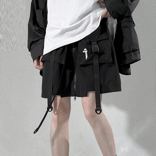 Pantalón Corto Mecánico con Bolsillos Grandes - Unisex Holgado y Casual