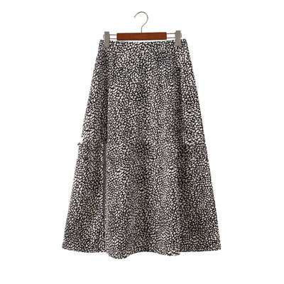 Falda Larga Suelta Estampado Leopardo y Floral Corte A - Image 7