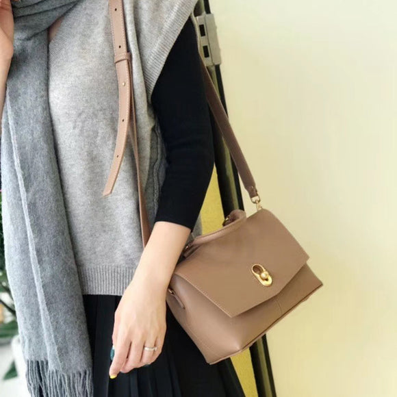 Bolso de Cuero Retro para Mujer con Asa al Hombro