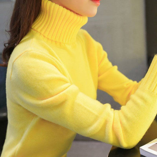 Suéter Cuello Alto Liso para Mujer - Abrigo Cálido Básico - Image 3