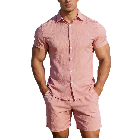 Conjunto Casual de Camisa y Shorts para Hombre - Image 5