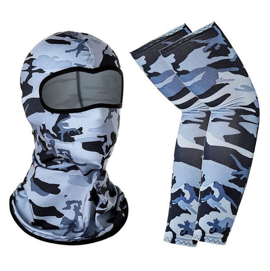 Blue and black full-face balaclava with a roaring gorilla graphic, designed for windproof and dust protection. - Image 16