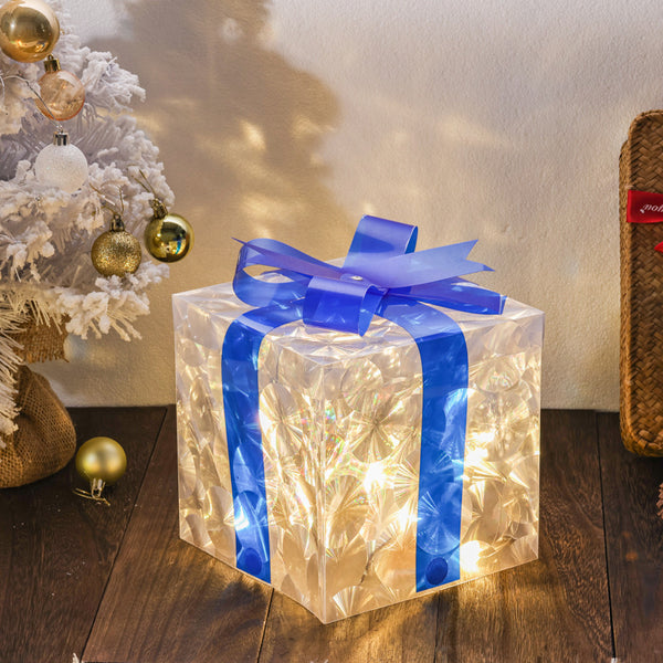 Caja de Regalo Navideña Luminosa con Efecto Ojo de Gato