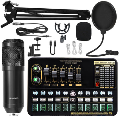 Kit de Tarjeta de Sonido para Transmisión en Vivo con Micrófono Condensador - Image 5