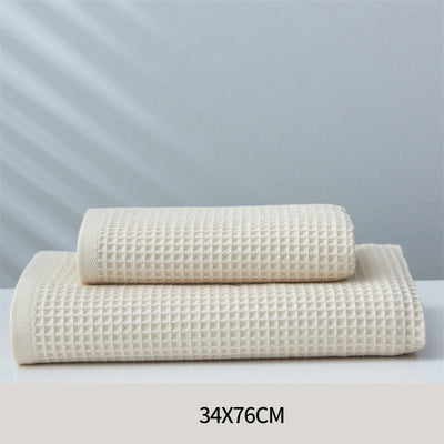 Toalla Absorbente de Algodón Puro Estilo Japonés con Patrón Honeycomb - Image 14