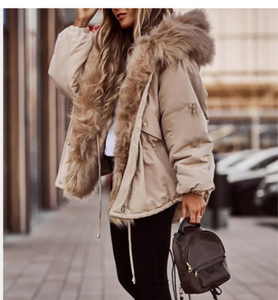 Parka Acolchada para Mujer con Cuello de Piel Sintética - Image 5